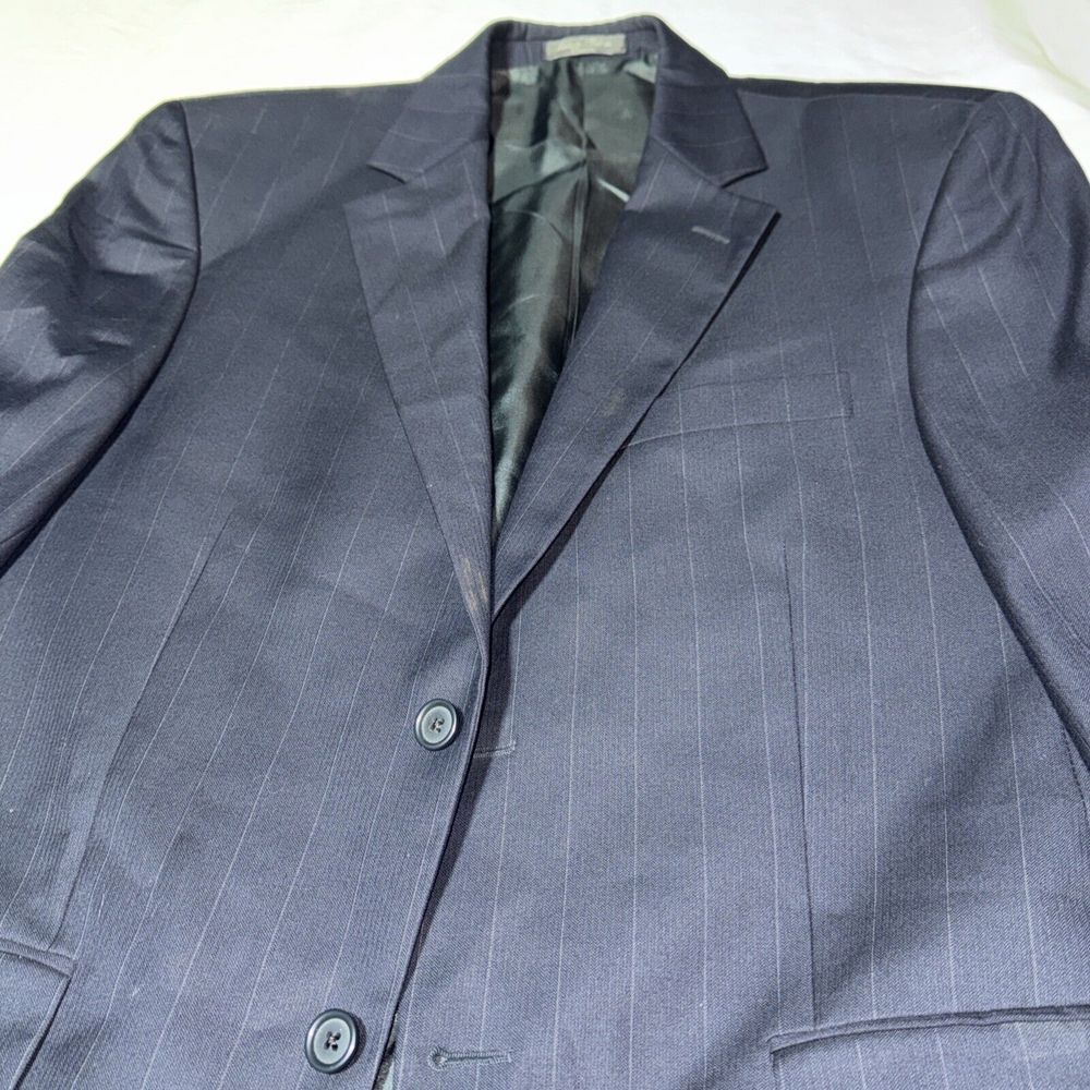 Loro Piana Blazer Sportcoat Mens Size 40R‎ 100% Wool Blazer Black Pinstripe
